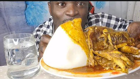 ASMR MUKBANG|| NIGERIAN FUFU AND BANGA SOUP WITH ASSORTED MEAT MUKBANG EATING SHOW.