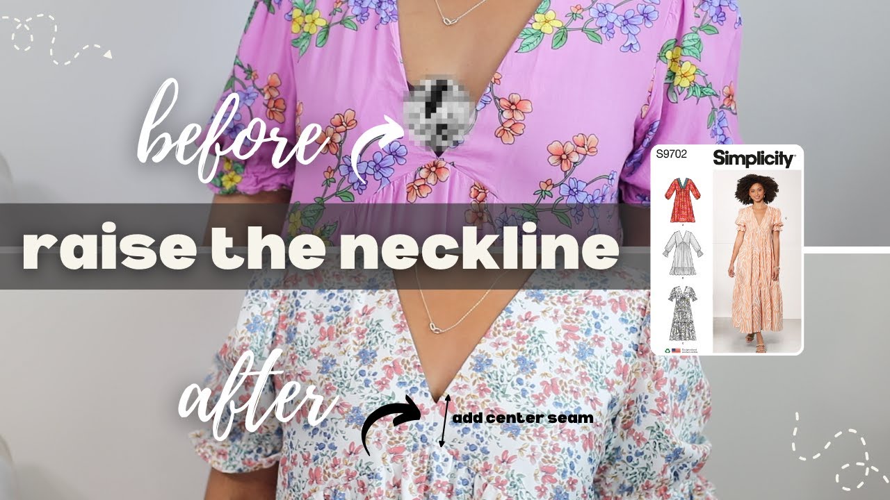 raise the neckline on simplicity s9702 | sewing adjustment | sewing