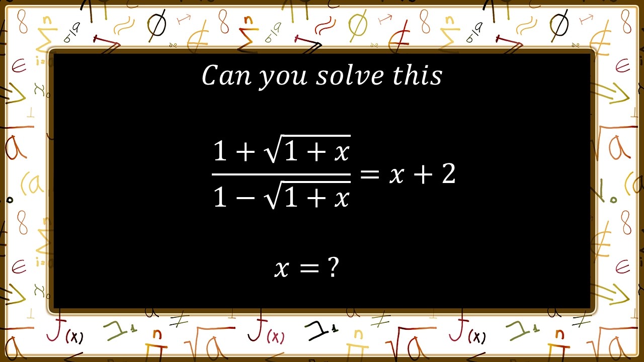 Can You Solve This Olympiad Equation?