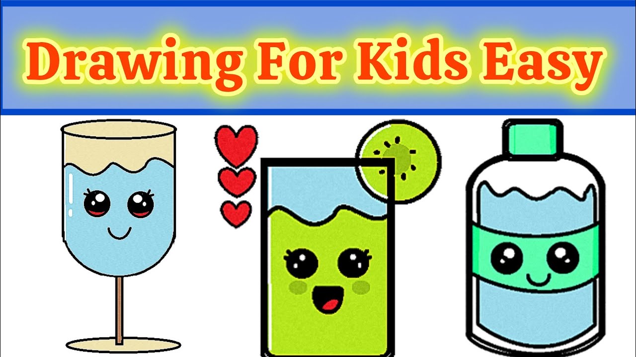 3 Cute Drinks Drawing for Kids 🥤 | Fun Coloring and Easy Art for Beginners