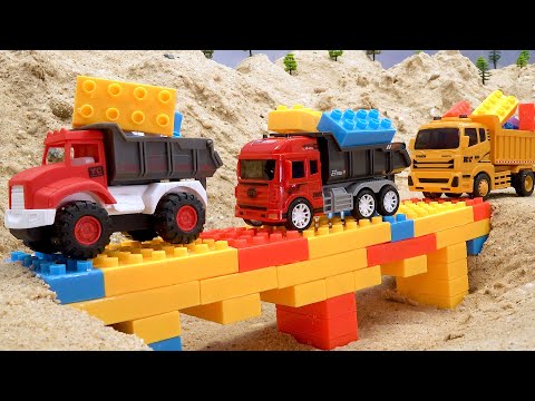 Bridge Construction Vehicles Excavator, Police Cars, Bulldozer | Funny stories police car