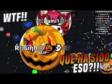 WTF!! QUE HA SIDO ESO?!! | Agar.io | Skins Halloween | Rubinho vlc