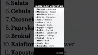 #shortsvideo #learning #polish #new #basic #vocabulary #vegetables