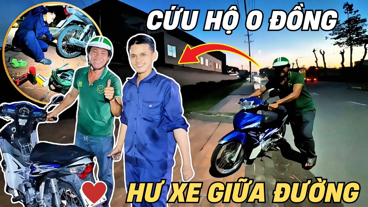 Giúp anh xe bể bánh vừa gặp anh đã cười tươi | Giúp Người 0đ