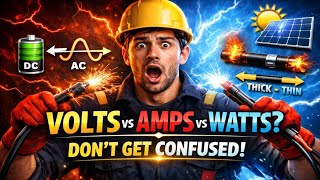 Master Electricity in One Video ⚡ Volts, Amps, Watts, Wire Gauge, Fuse & AC/DC Solar | Powerlearning