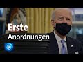 US-Präsident Biden unterzeichnet erste Erlasse