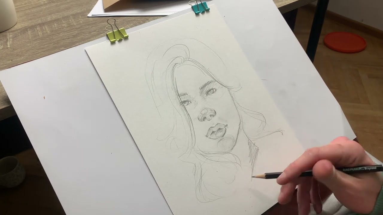 Using a Lightbox to Draw a Portrait 