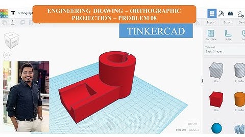 Engineering Drawing | Orthographic Projection Problem 08| Tinkercad | Learn with nikhil