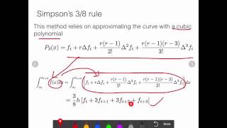 Numerical Integration for Simpson's 3/8 Rules