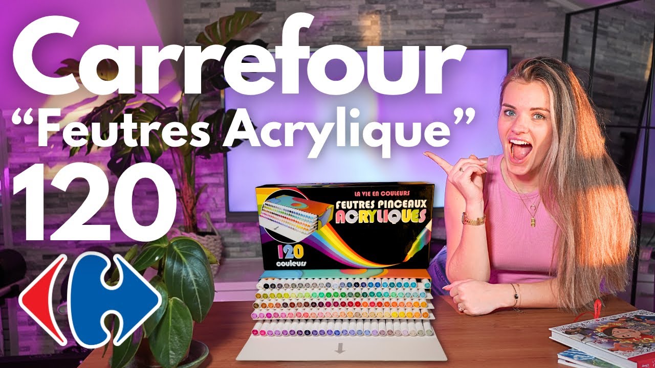 Je test Les Feutres Acryliques Carrefour 120 à Moins De 20€ | Coloriages Mystères
