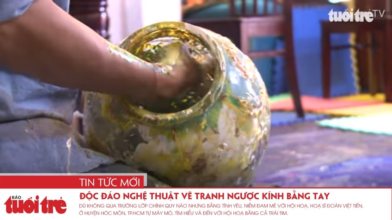 Độc đáo nghệ thuật vẽ tranh ngược kính bằng tay - YouTube