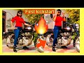 First kickstart bike  by punjabi girl  royal enfield motorcycle kickstart by indian girl