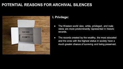 Identifying and Addressing Archival Silences in Your Research