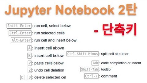 주피터 노트북 2탄 - 단축키 그것을 알려드림.