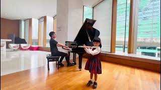 4 year old Ashley playing Lightly Row (Flute)