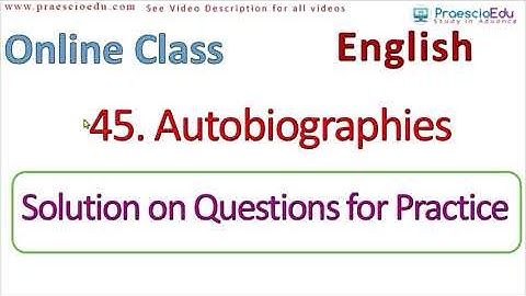 V488 English Autobiographies Solution on Questions for Practice Scholarship Std 5th Online Class