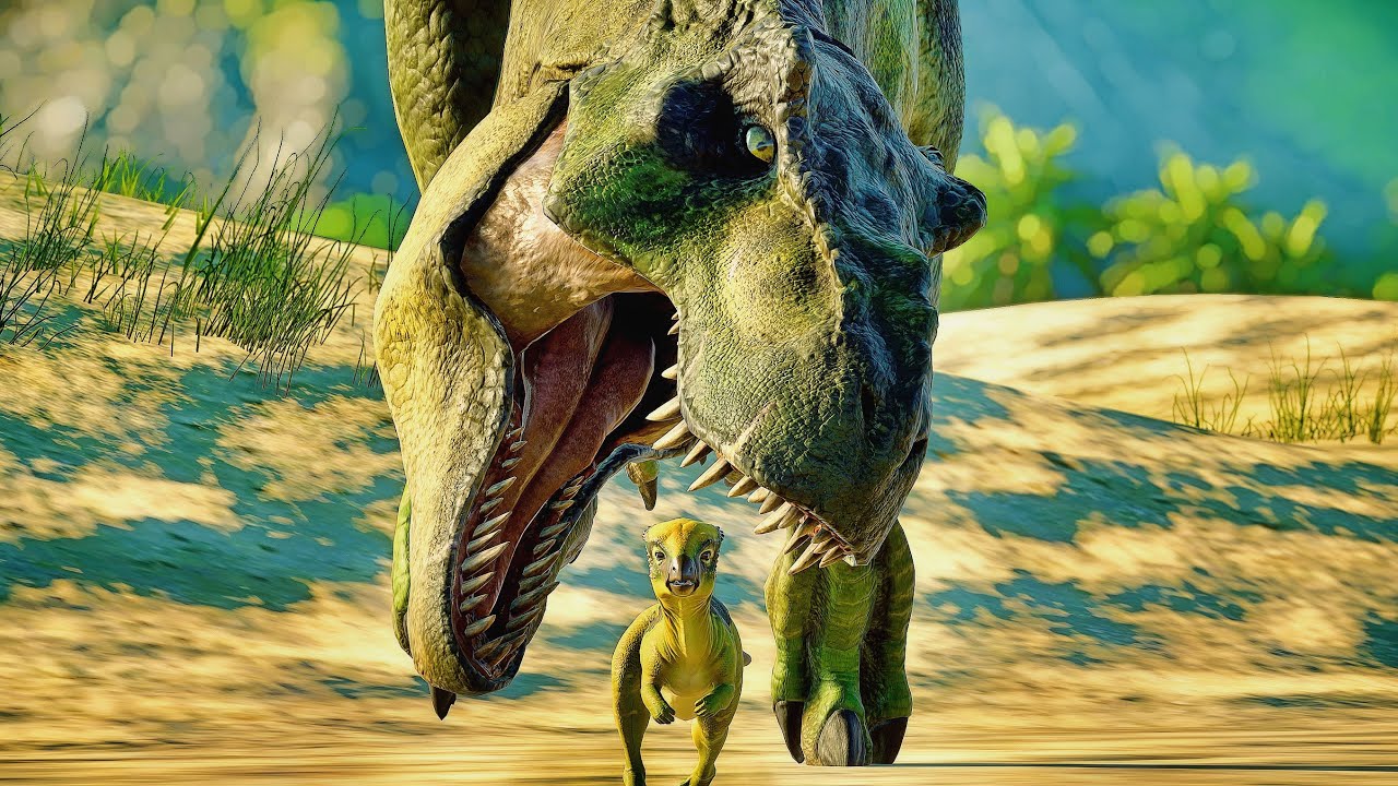 T-rex Hunts & Fights in The Desert with Herbivores Part 1 - YouTube