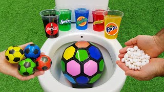 Big Football VS Small, Cola Zero, Yedigün Blue, Fanta, Sprite, Schweppes and Mentos in the toilet