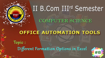 8.  II B Com (CA) 3rd Sem - Computers - OAT - Different Formatting Options in Excel