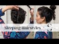 Sleeping Hairstyles • Simple night routine updos for curly hair