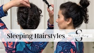 Sleeping Hairstyles • Simple night routine updos for curly hair