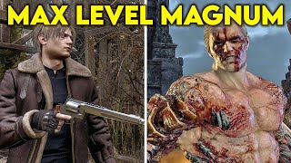 Resident Evil 4 Remake - MAX LEVEL Handcannon Magnum VS All Bosses Gameplay \& ENDING