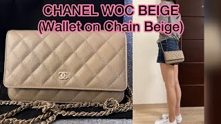 Chanel Neutrals Classic Quilted Wallet on Chain