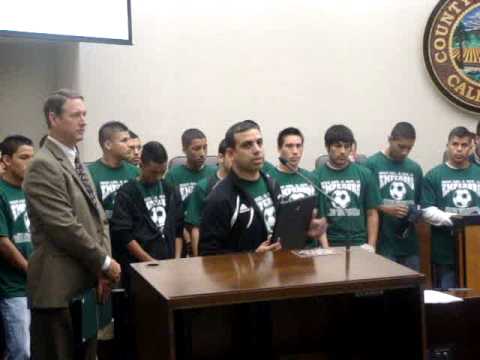 Dinuba High School Soccer Honored at Tulare County...