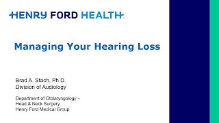 Managing Your Hearing Loss
