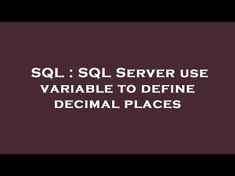 SQL : SQL Server use variable to define decimal places