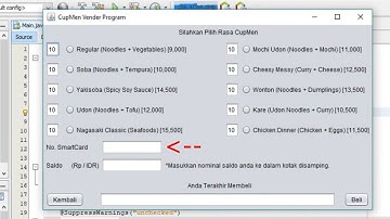 Demonstrasi Program Java CupMenVender Vending Machine - Praktikum Pemrograman Visual