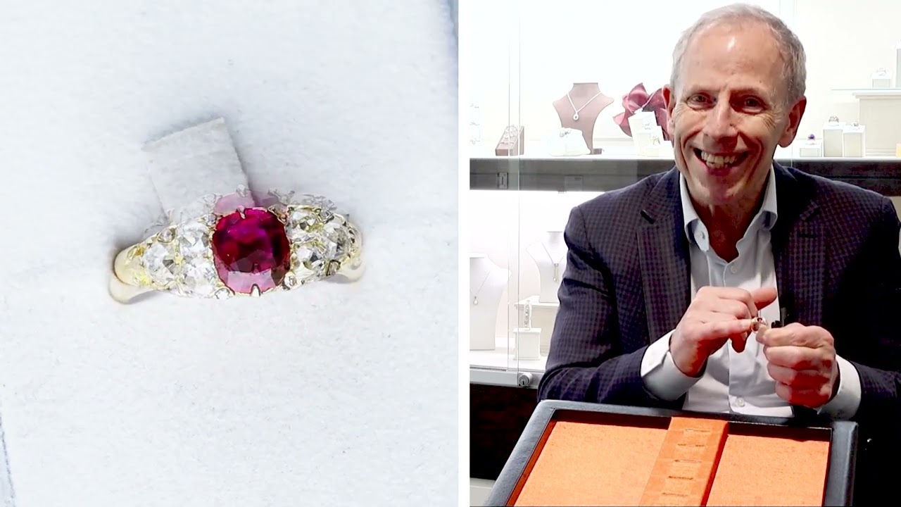 1.00ct Burmese Ruby and 0.80ct Diamond, 18ct Yellow Gold Dress Ring - Antique Circa 1930 - C9832