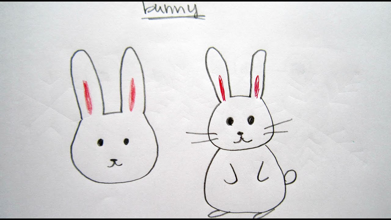 How to Draw Cute Cartoon Bunny / Rabbit 畫卡通兔子 - Easy Drawing Tutorial