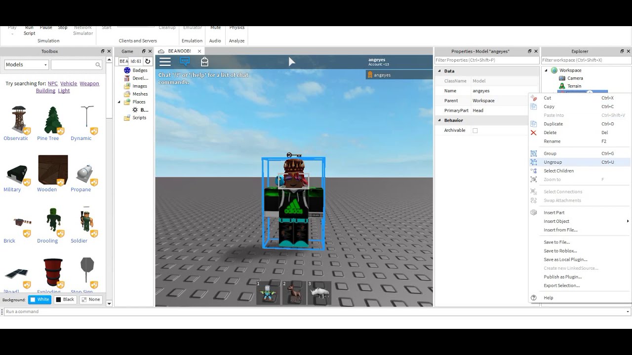 Como Hacer Un Modelo De Tu Personaje En Roblox Studio Youtube - icono de roblox studio