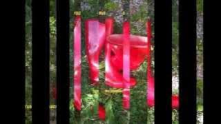 low heeled red rain boots