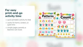 Summer Sun Activity Pages Summer Activity Sheets Printable PDF Etsy 03