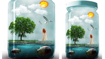 photo manipulation world in a bottle photoshop tutorial cc