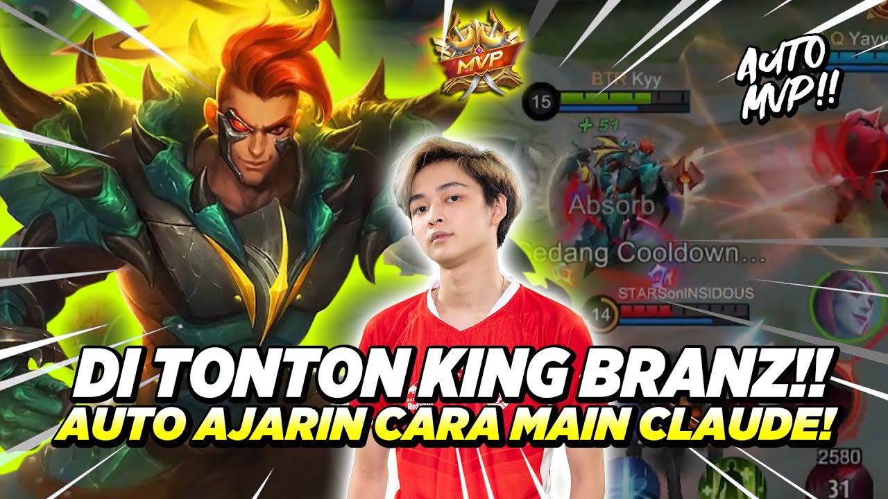 AJARIN KING BRANZ PAKE CLAUDE!! AUTO GENDONG PUBLIC!! -Mobile Legends Indonesia