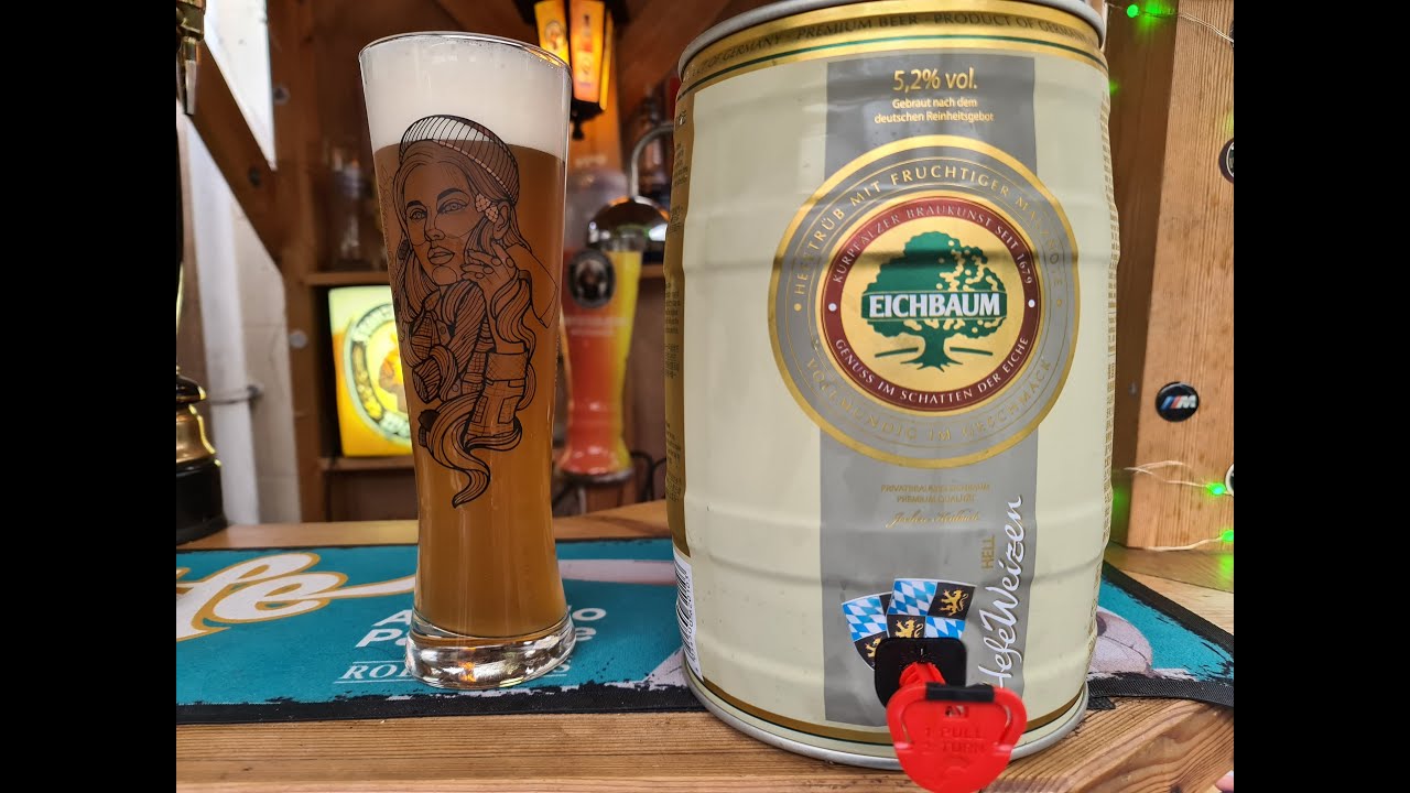 EICHBAUM HEFEWEIZEN HELL BEER KEG, 5 L, BBE 05/01/2023 5.2 ABV how to