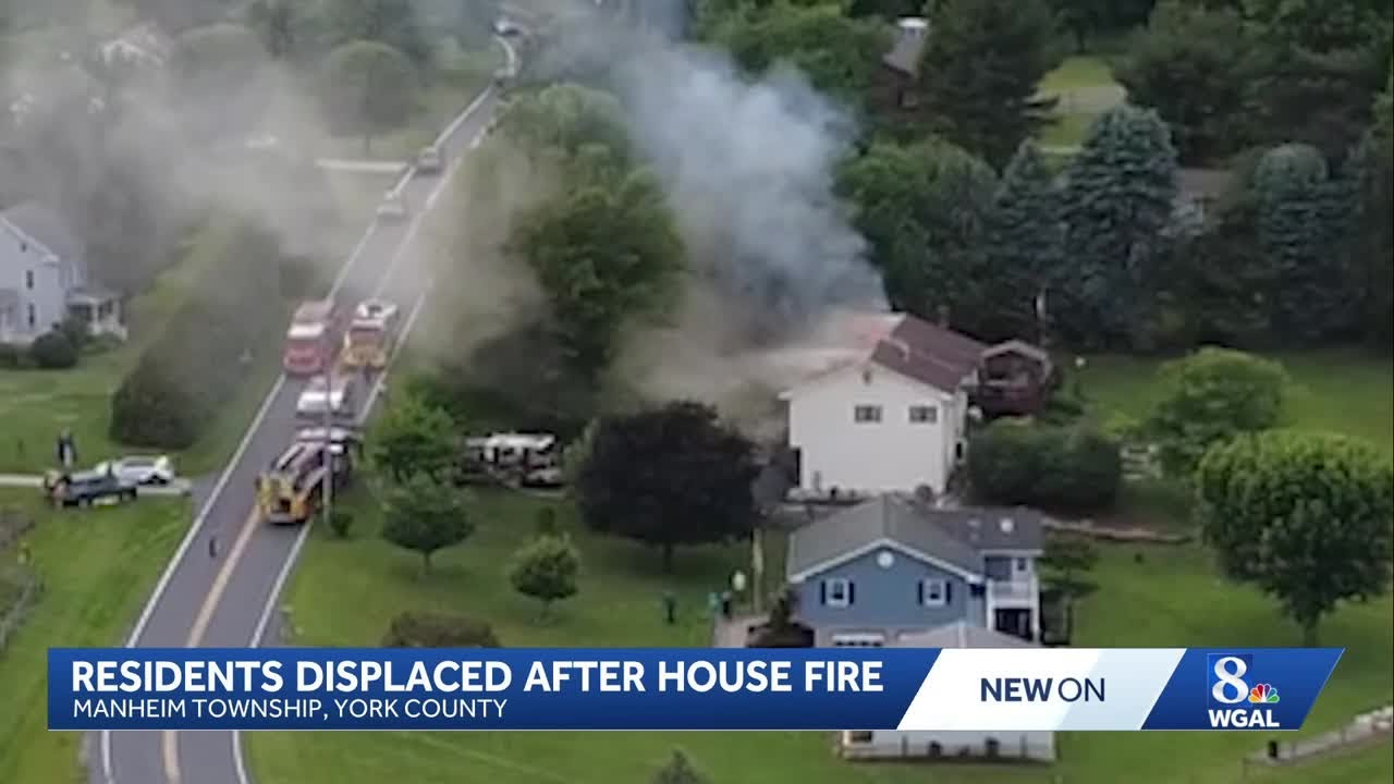 2 displaced after house fire in Manheim Township, York County - YouTube