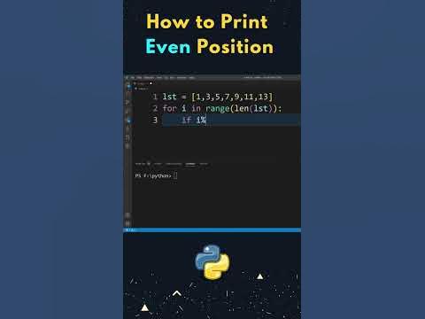 How to Print Even Position Elements of List in Python ? #shorts - YouTube