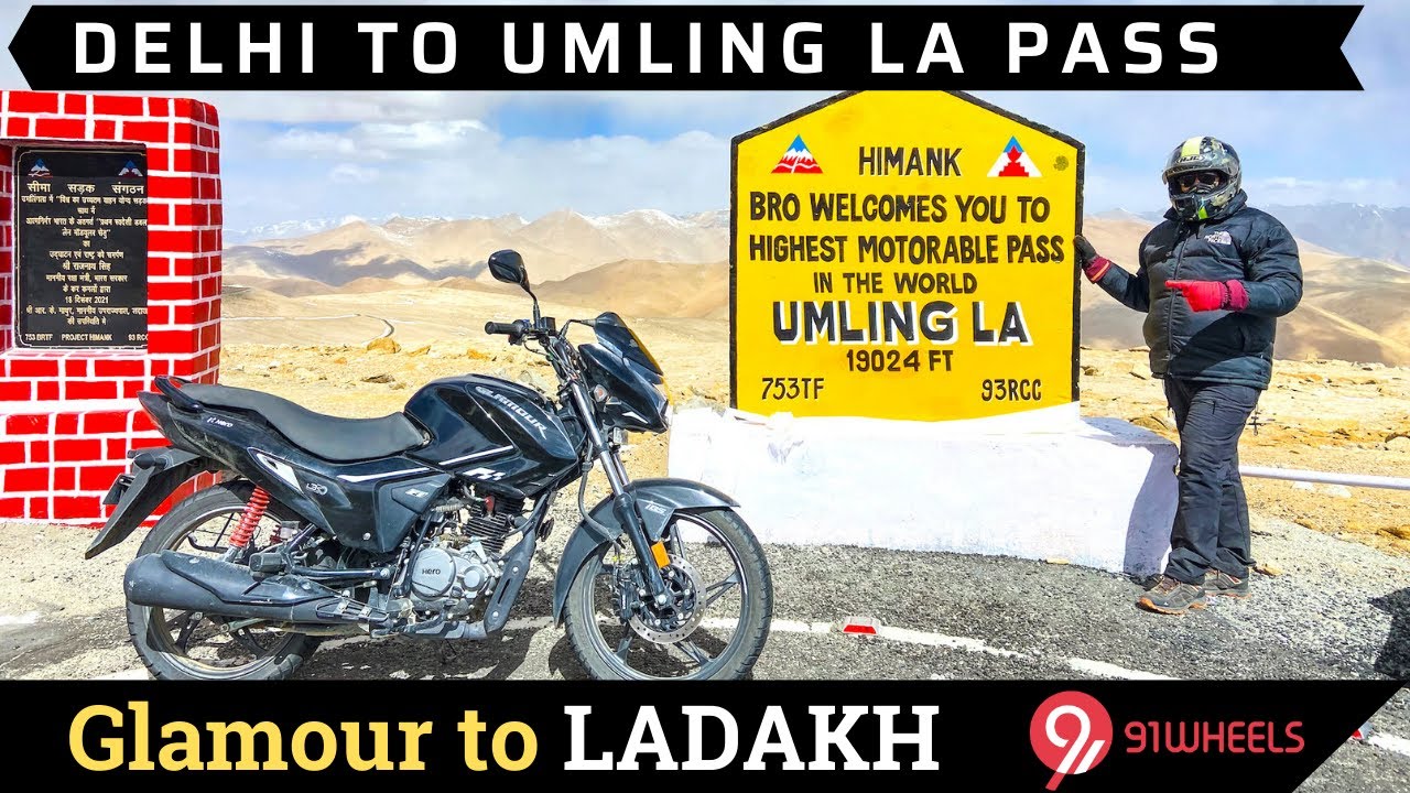 Hero Glamour Xtec 125 to Umling La Pass in Ladakh || World's Highest Motorable Road Trip || 91Wheels
