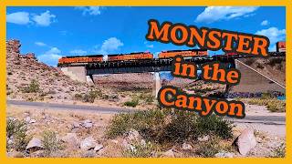 BNSF 8350 Leads a Monster Intermodal Through Kingman Canyon | 3 Mid-Train DPUs