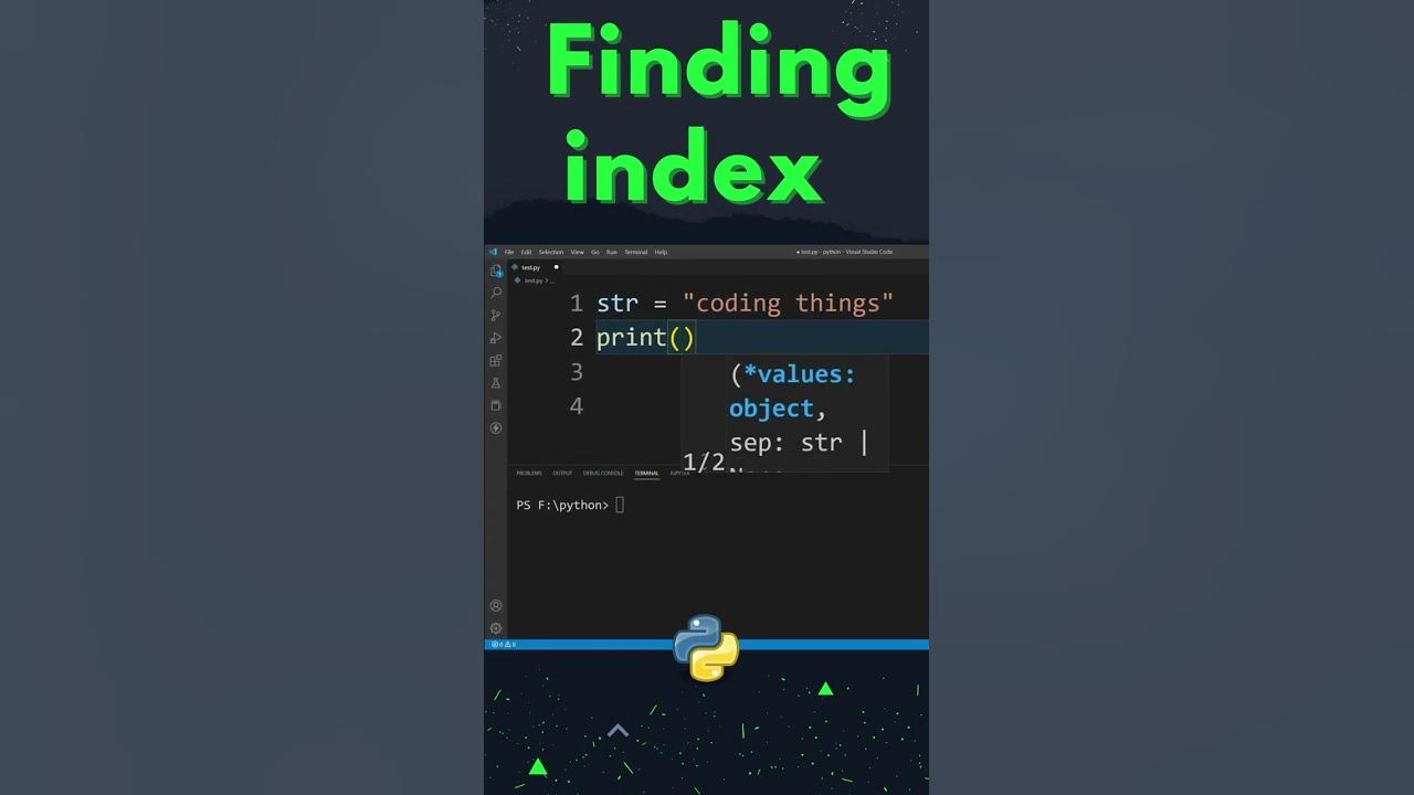 How to find index of a particular character in a string in python 