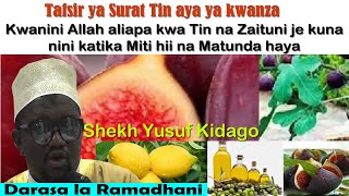 TAFSIR YA SURAT TIN KWANINI ALLAH ALIAPA KWA TIN NA ZAITUNI JE KUNA NINI NA FAIDA IPI KTK MITI HII.