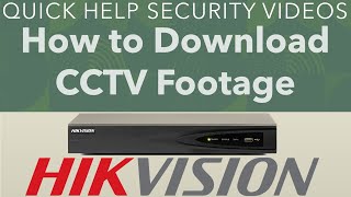 Hikvision NVR How to Download CCTV Footage to USB