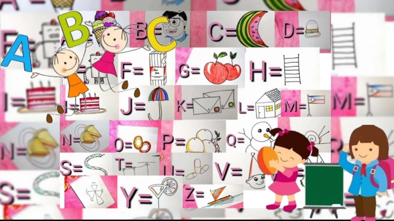 How to draw using alphabets Drawing with alphabets A to Z 