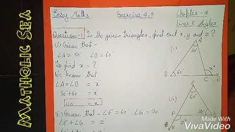 Class 9 maths - Chapter 4 - lines and angles - Exercise 4.4 - Question 1