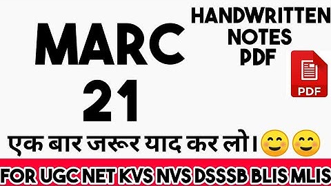 #MARC_21 Very important  for_ugc_net_jrf BY VINNAY ANAND