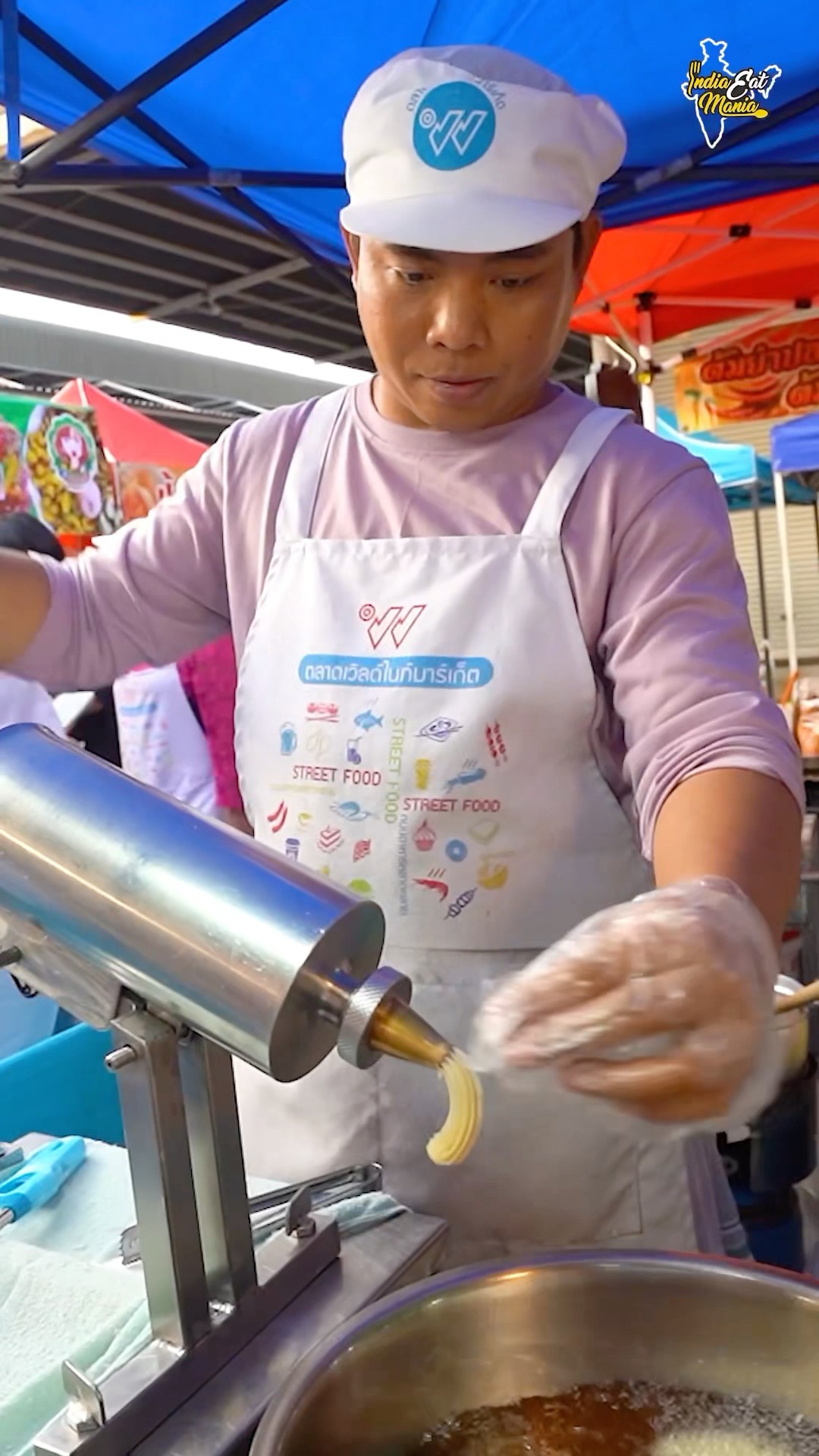 Biggest Machine Gun Donuts Making In Bangkok Street #thailand #shorts